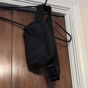 Black Belt Bag with Adjustable Strap and Durable Fabric